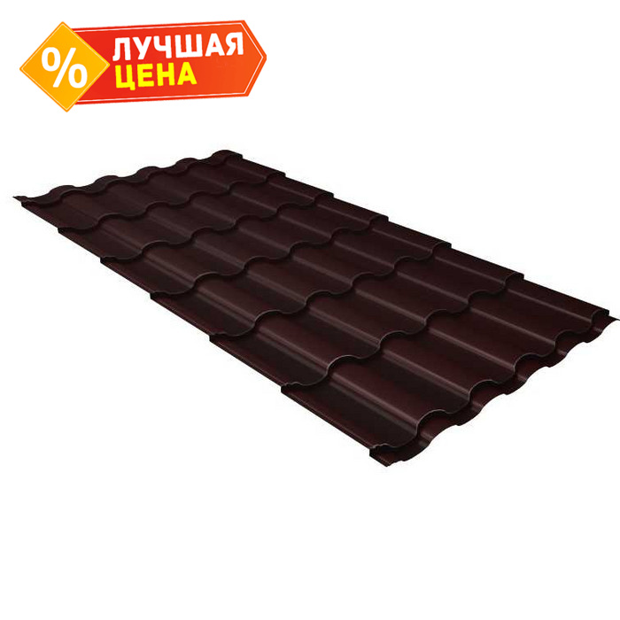 Металлочерепица Grand Line Kredo 0,5 Velur RAL 8017 Шоколад